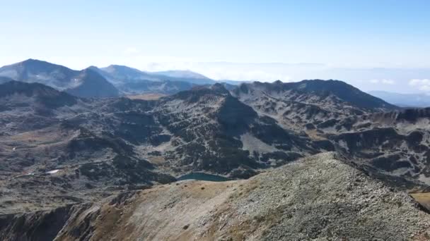 Csodálatos Légi Kilátás Pirin Mountain Közelében Polezhan Peak Bulgária — Stock videók