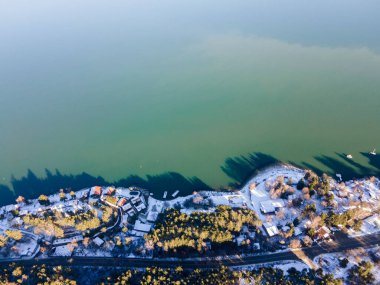 Bulgaristan 'ın Sofya kenti yakınlarındaki Iskar Barajı' nın hava manzarası