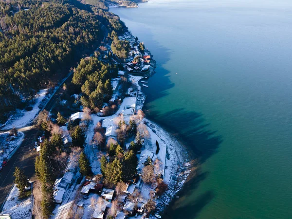 stock image Aerial winter view of Iskar Reservoir near city of Sofia, Bulgaria