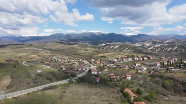 Vista Aérea Las Plantaciones Lozenitsa Village Vine Cerca Ciudad Melnik — Vídeos de Stock