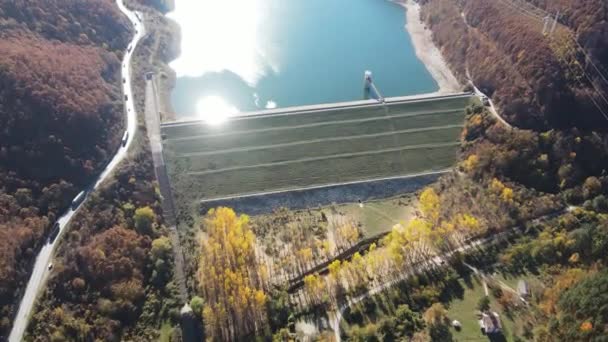 Вид Воздуха Бебрешское Водохранилище Перевале Витиня Софийская Область Болгария — стоковое видео