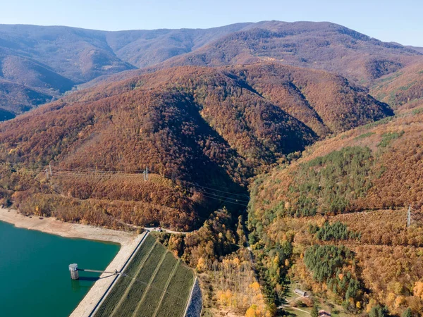 Luchtfoto Van Het Stuwmeer Van Bebresh Bij Vitinya Pass Regio — Stockfoto