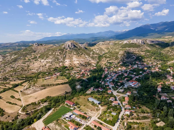 Vista Aérea Incrível Vila Ilindentsi Região Blagoevgrad Bulgária — Fotografia de Stock