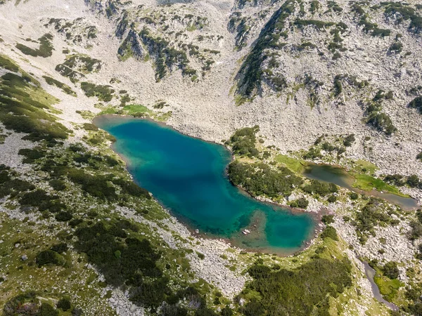 Amazing Aerial Lansekap Pirin Gunung Dekat Fish Banderitsa Danau Bulgaria — Stok Foto
