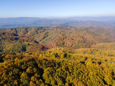 Bulgaristan 'ın Pernik bölgesindeki Erul Dağı' nın İnanılmaz Sonbahar Manzarası