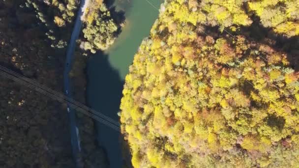 Vue Aérienne Automne Réservoir Pasarel Région Sofia Bulgarie — Video