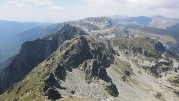 Aerial Summer View Lovnitsa Peak Rila Mountain Bulgaria — Stock videók
