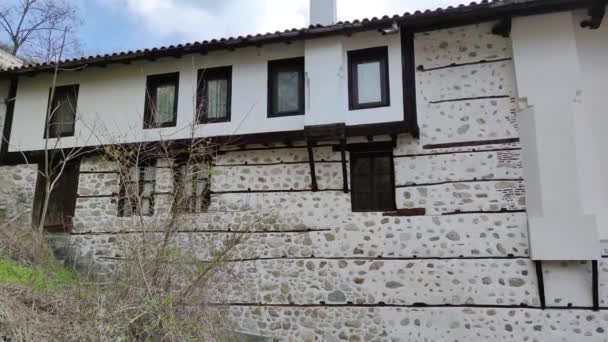 Tipikus Régi Házak Utcák Történelmi Város Melnik Blagoevgrad Régió Bulgária — Stock videók