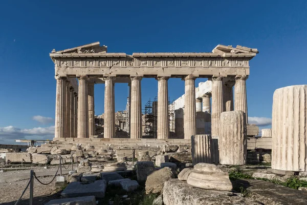 Древнее Здание Парфенона Акрополе Афин Аттика Греция — стоковое фото
