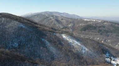 Bulgaristan 'ın Sofya Şehir Bölgesi, Vitosha Dağı' nın Hava Kış Manzarası