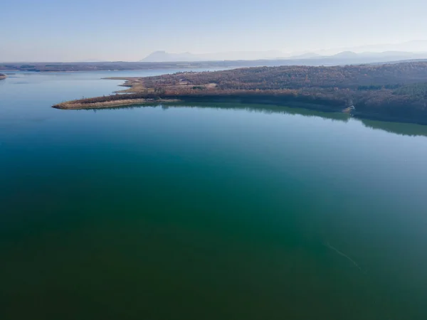 stock image Aerial view of Ogosta Reservoir, Montana Region, Bulgaria