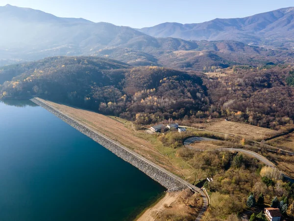 stock image Aerial view of Srechenska Bara Reservoir, Montana Region, Bulgaria