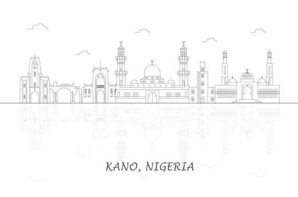 Aperçu Panorama Skyline Ville Kano Nigeria Illustration Vectorielle — Image vectorielle