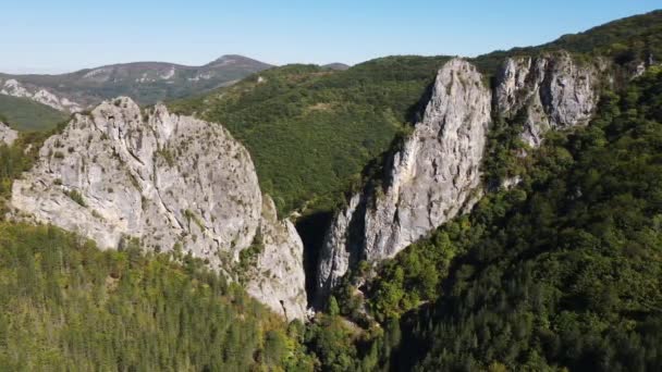 Luftaufnahme Der Erma Schlucht Der Nähe Der Stadt Tran Bulgarien — Stockvideo