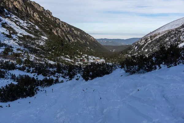 Erstaunliche Winterlandschaft Des Rila Gebirges Der Nähe Des Maljovitsa Gipfels — Stockfoto