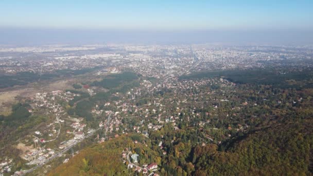 保加利亚维托沙山惊人的空中秋天 — 图库视频影像
