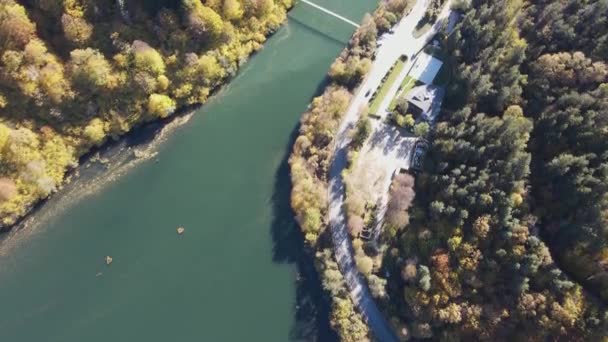 Vue Aérienne Automne Réservoir Pasarel Région Sofia Bulgarie — Video