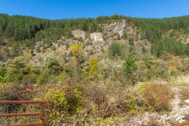 Nishava nehir boğazının sonbahar manzarası, Balkan Dağları, Bulgaristan