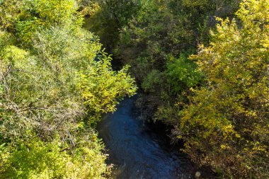 Nishava nehir boğazının sonbahar manzarası, Balkan Dağları, Bulgaristan