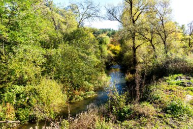 Nishava nehir boğazının sonbahar manzarası, Balkan Dağları, Bulgaristan