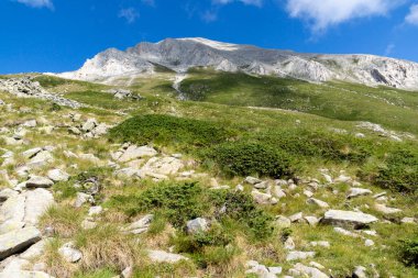 Bulgaristan 'ın Vihren Tepesi yakınlarındaki Pirin Dağı' nın şaşırtıcı yaz manzarası