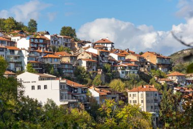 Bulgaristan 'ın Veliko Tarnovo kentinin muhteşem panoramik manzarası