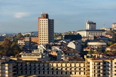 Bulgaristan 'ın Veliko Tarnovo kentinin muhteşem panoramik manzarası