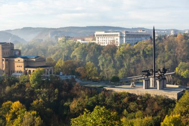 Bulgaristan 'ın Veliko Tarnovo kentinin muhteşem panoramik manzarası