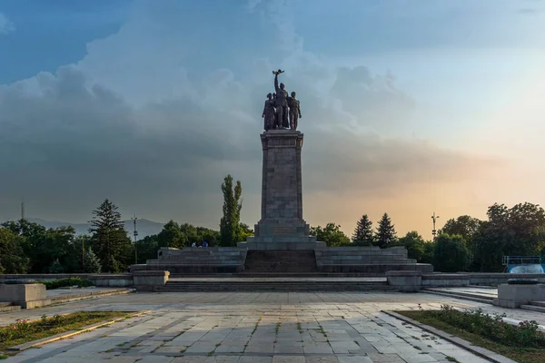 Sofia Bulgarije Juli 2021 Geweldige Zonsondergang Panoramisch Uitzicht Het Centrum — Stockfoto