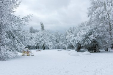 Bulgaristan 'ın Sofya kentindeki South Park' ın şaşırtıcı kış manzarası