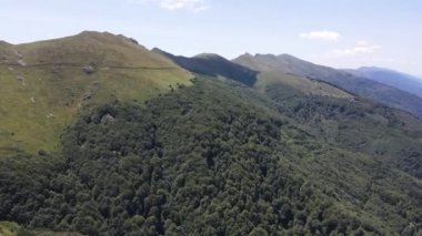 Aerial sunset view of Belasitsa Mountain, Blagoevgrad Region, Bulgaria