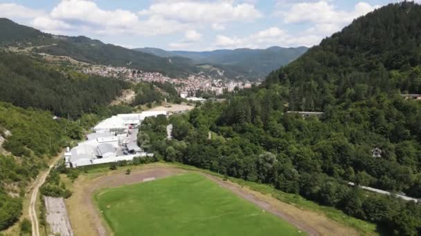 Aerial View Famous Spa Resort Town Devin Smolyan Region Bulgaria — Stok video