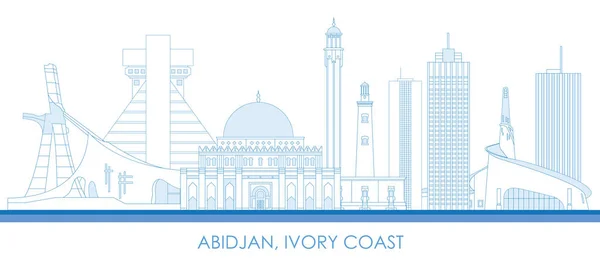 Overzicht Skyline Panorama Van Stad Abidjan Ivoorkust Vector Illustratie — Stockvector