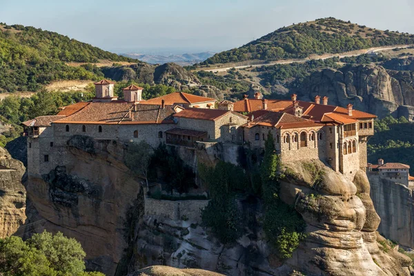Increíble Vista Panorámica Los Monasterios Meteora Tesalia Grecia —  Fotos de Stock