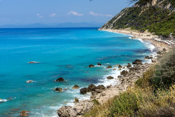 Prachtig Panoramisch Uitzicht Kust Van Lefkada Ionische Eilanden Griekenland — Stockfoto