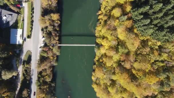 Aerial Autumn View Pasarel Reservoir Sofia City Region Bulgaria — Stock Video