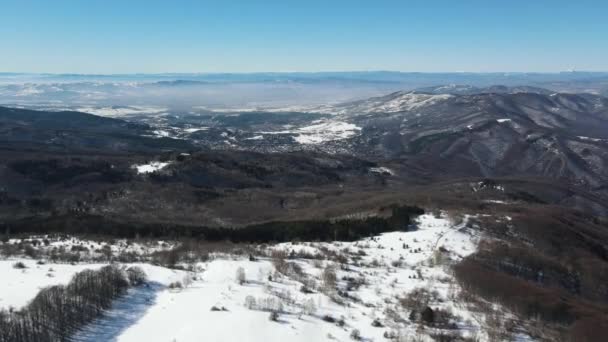Vue Aérienne Hiver Montagne Vitosha Ofeliite Région Sofia Bulgarie — Video