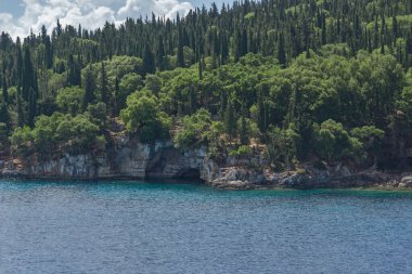 Kefalonia, İyon Adaları, Yunanistan 'ın inanılmaz kıyı şeridi manzarası