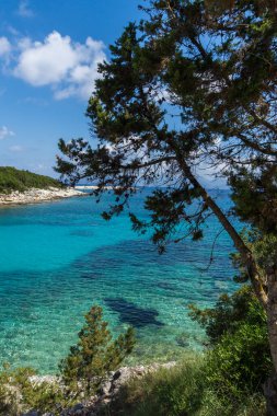 Kefalonia, İyon Adaları, Yunanistan 'ın inanılmaz kıyı şeridi manzarası