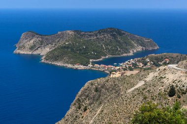 Kefalonia, İyon Adaları, Yunanistan 'ın inanılmaz kıyı şeridi manzarası