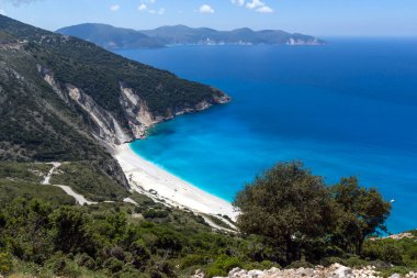 Kefalonia, İyon Adaları, Yunanistan 'ın inanılmaz kıyı şeridi manzarası