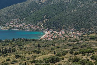 Kefalonia, İyon Adaları, Yunanistan 'ın inanılmaz kıyı şeridi manzarası