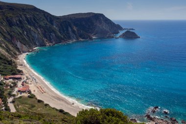 Kefalonia, İyon Adaları, Yunanistan 'ın inanılmaz kıyı şeridi manzarası