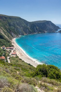 Kefalonia, İyon Adaları, Yunanistan 'ın inanılmaz kıyı şeridi manzarası