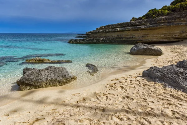 Kefalonia, İyon Adaları, Yunanistan 'ın inanılmaz kıyı şeridi manzarası