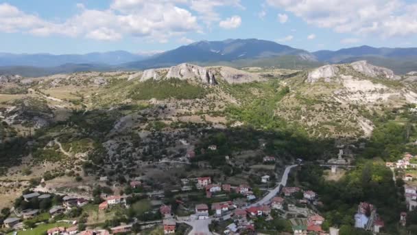 Amazing Aerial View Ilindentsi Village Blagoevgrad Region Bulgaria — Stock videók