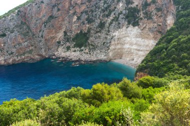 Zakynthos, İyon Adası, Yunanistan 'ın inanılmaz kıyı şeridi