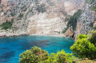 Zakynthos, İyon Adası, Yunanistan 'ın inanılmaz kıyı şeridi