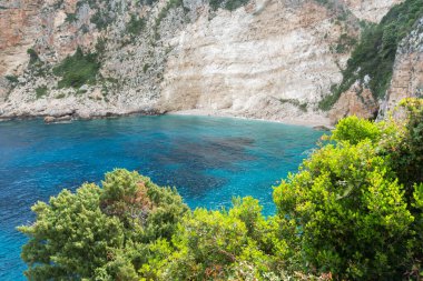 Zakynthos, İyon Adası, Yunanistan 'ın inanılmaz kıyı şeridi