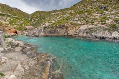 Zakynthos, İyon Adası, Yunanistan 'ın inanılmaz kıyı şeridi